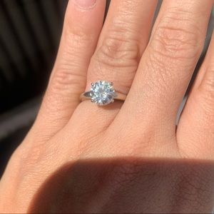 14K white gold 2 carat moissanite engagement ring